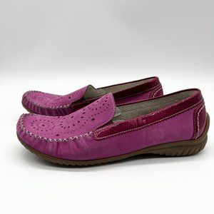 Gabor Nubuck Patent Leather Loafer Mocassin Flats Slip-on US 7.5 UK 5.5